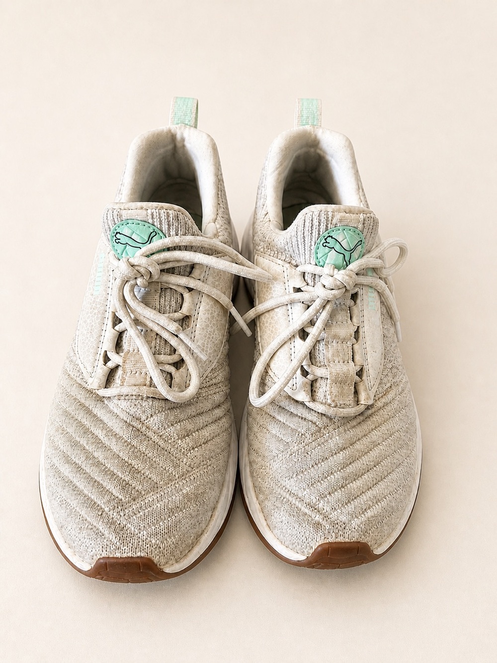 Puma Defy Luxe Women’s Knit Training Sneakers Beige Size 7